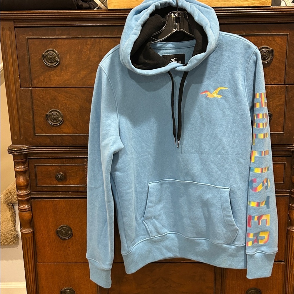 Hollister Cool Blue Iridescent Pullover Hoodie
